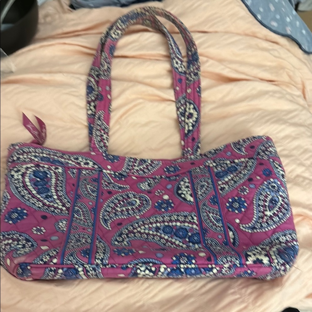 Vera Bradley Pink and Blue Paisley Shoulder Bag